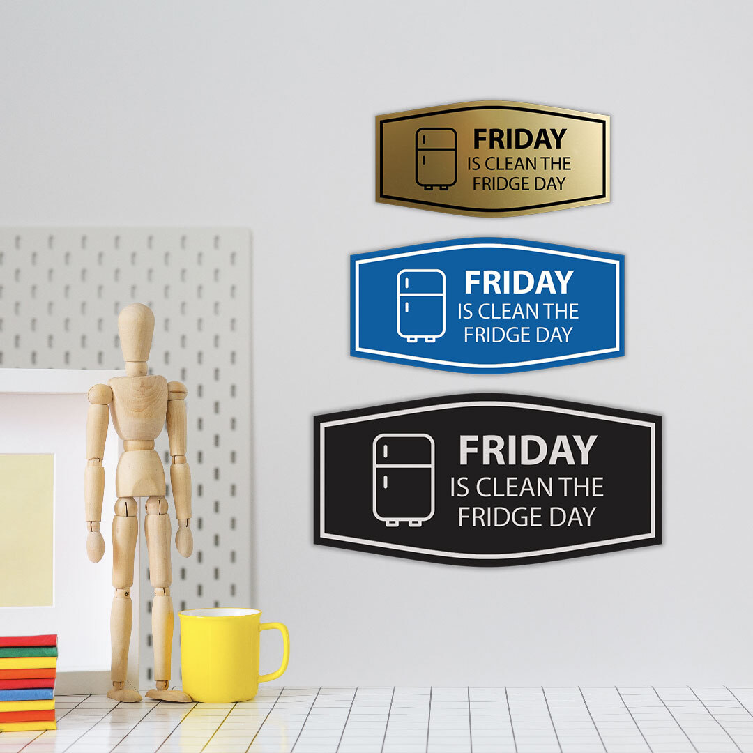 Signs ByLITA Fancy Friday Is Clean The Fridge Day Wall or Door Sign