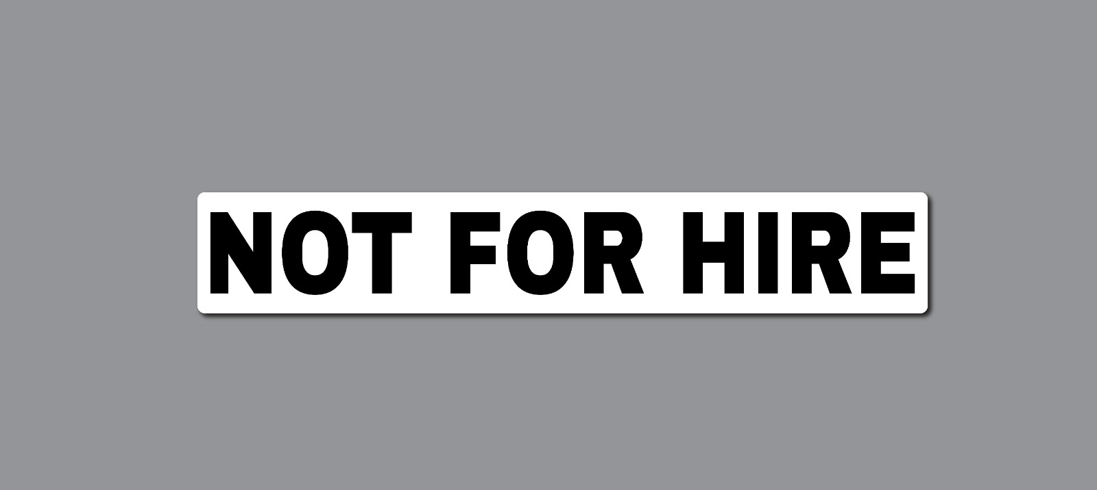 (2-PACK) NOT FOR HIRE MAGNETIC SIGNS 4&Prime;× 24&Prime; BLACK ON WHITE US DOT LARGE VISIBLE