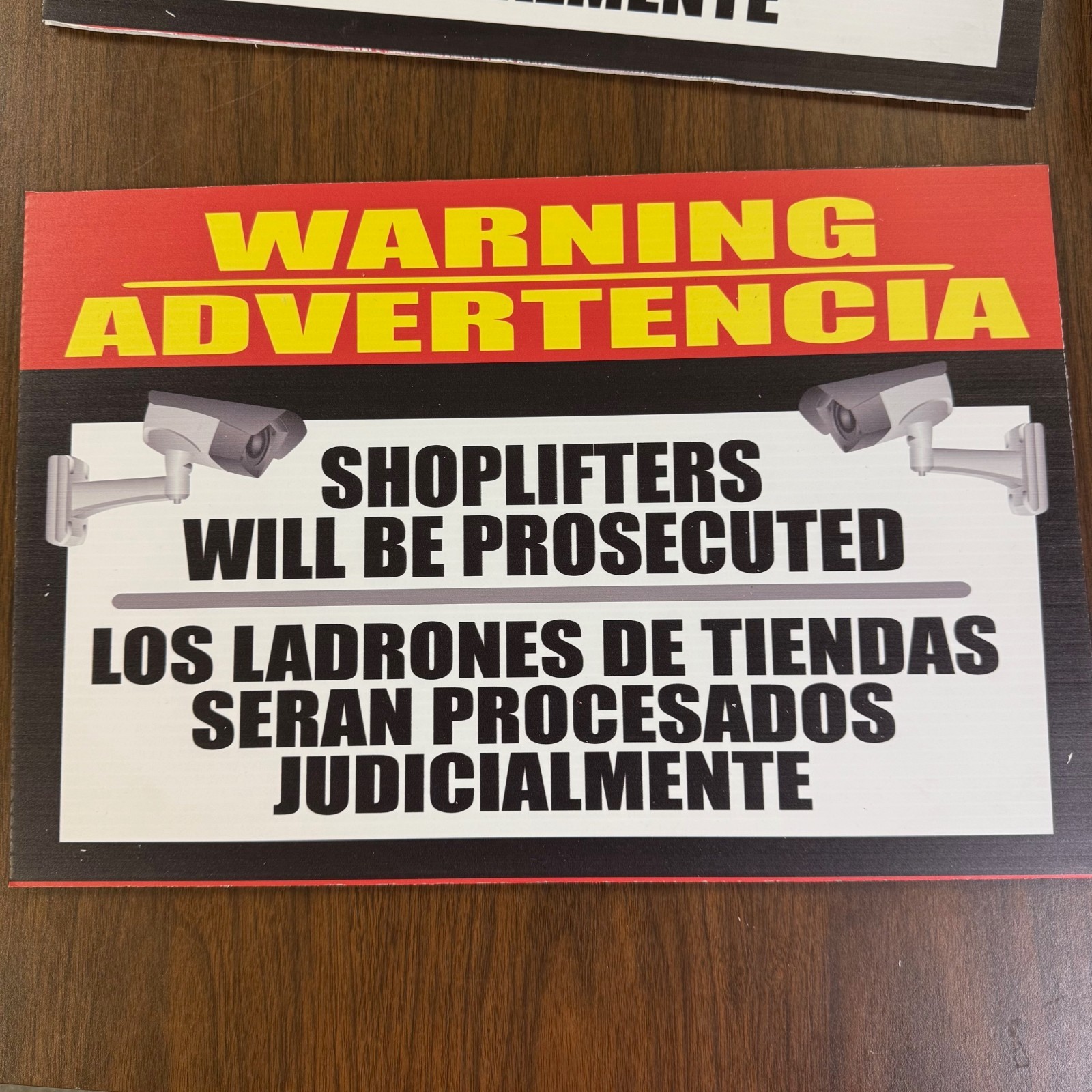 11 3/4 x18 & 12&Prime;X18&Prime; Warning Shoplifters will be Prosecuted Signs – 5 pieces