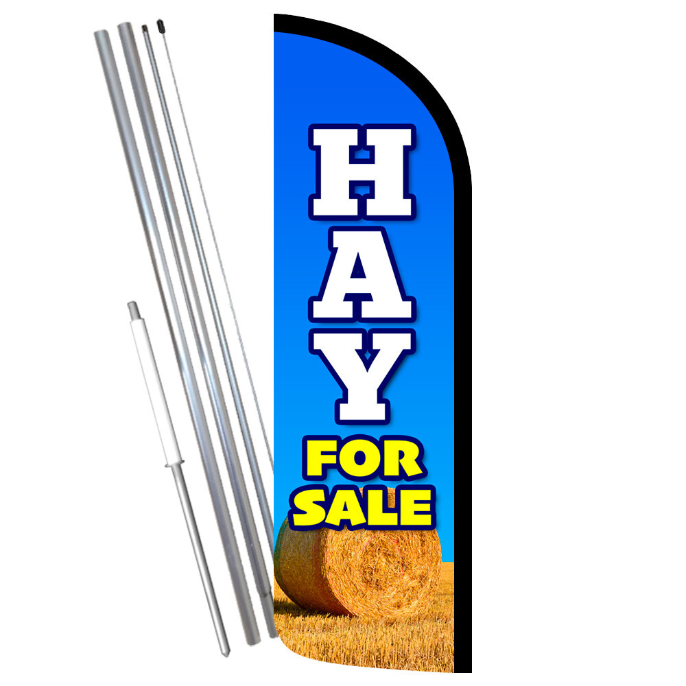HAY For Sale Premium Windless Feather Flag Bundle (Complete Kit) OR Optional Rep