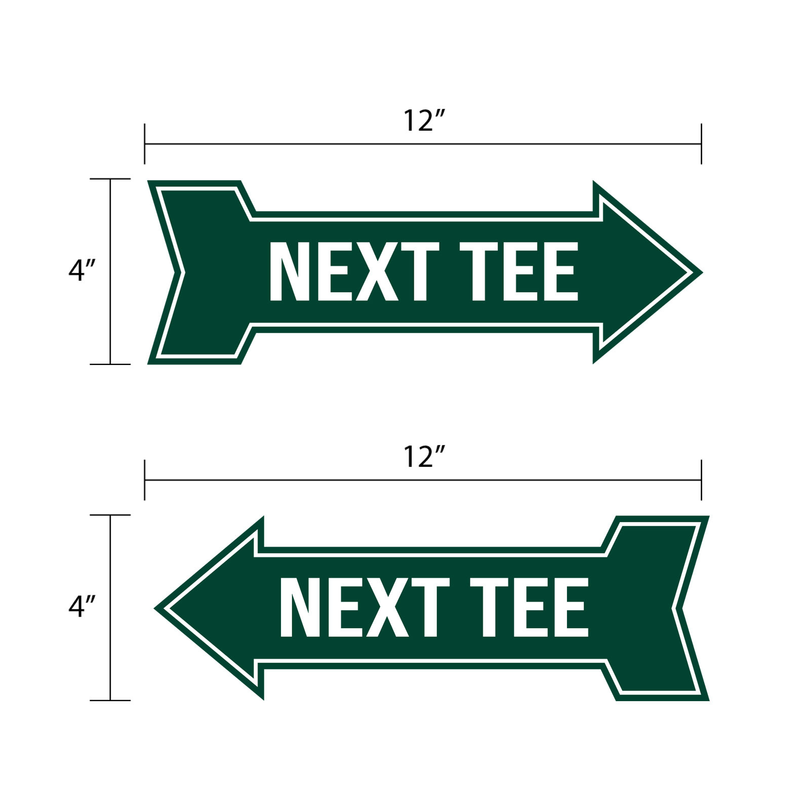 Arrow Shape Next Tee 12×4&Prime; Wall or Door Sign | Golf Signage