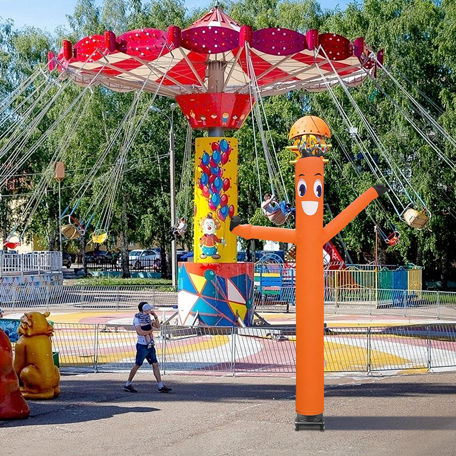 20 Ft Inflatable Wacky Waving Tube Man With Blower – Orange Dancing Air Puppet