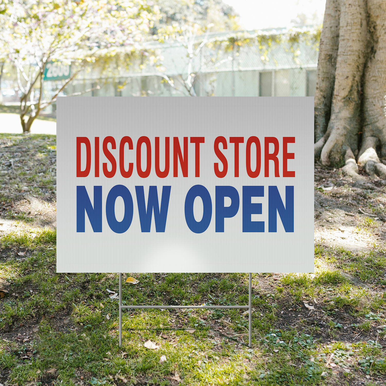 Discount Store Now Open Yard Sign Affordable Shopping, Grand Opening, Promotions