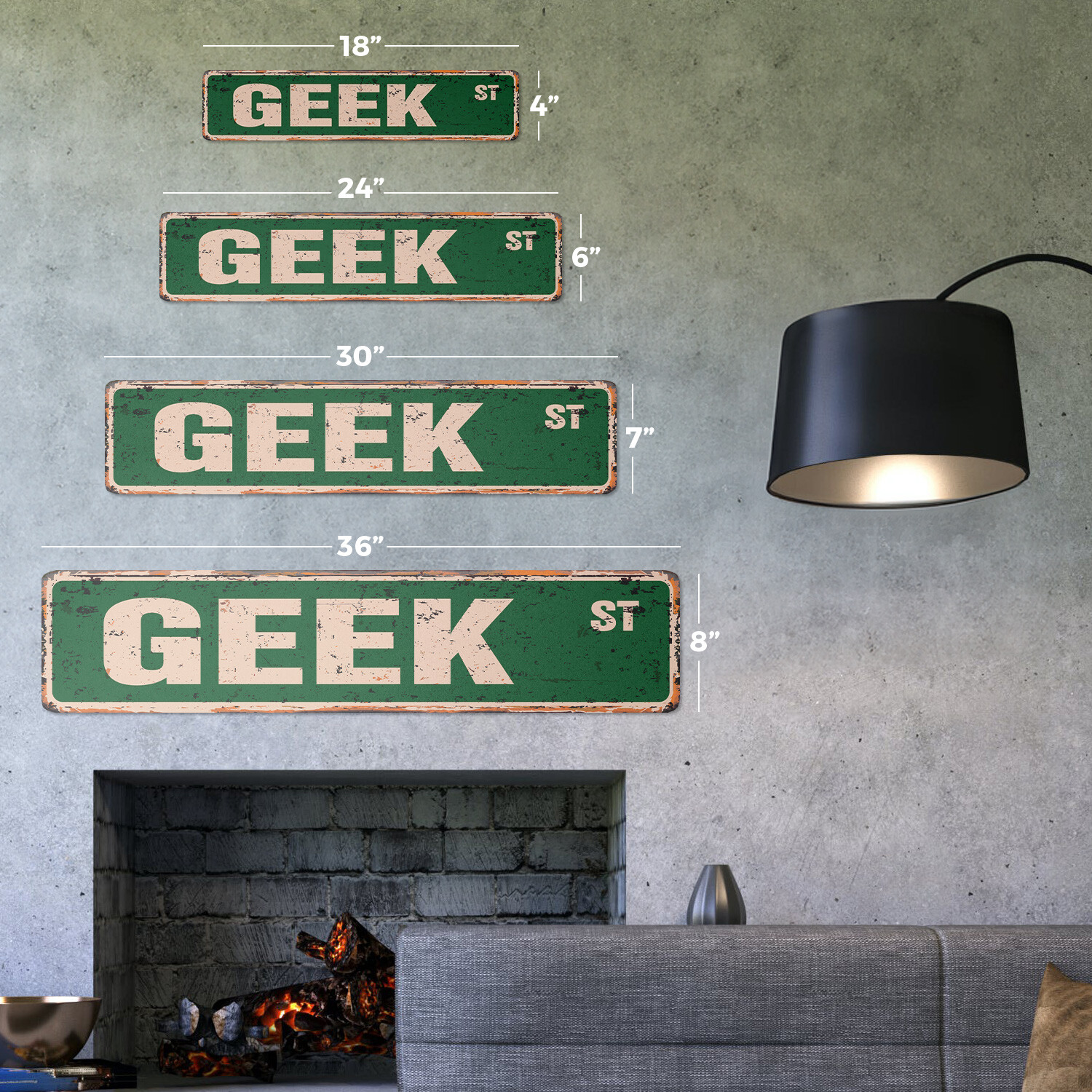 GEEK Vintage Street Sign Childrens Name Room Sign| Indoor/Outdoor