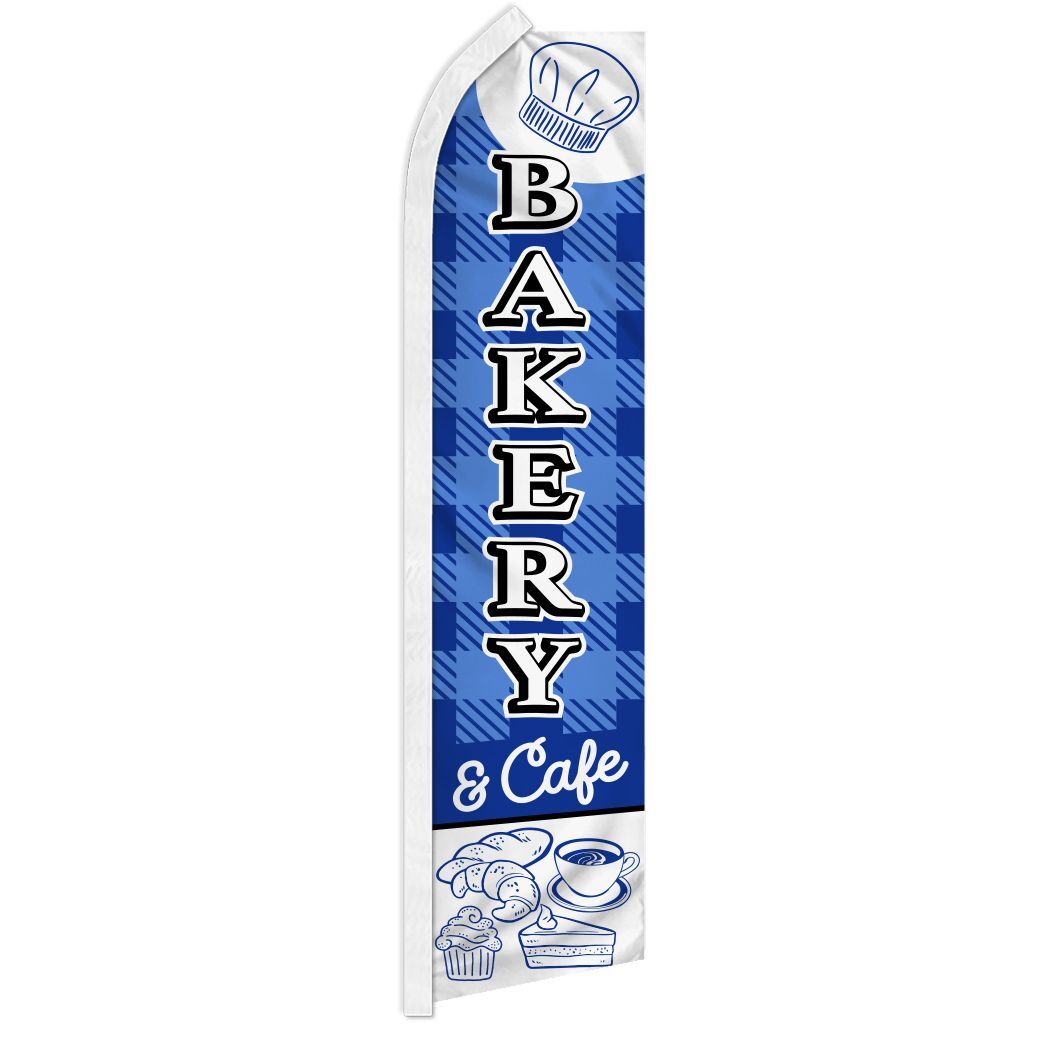 BAKERY & CAFE advertising super flag swooper banner business sign food pastries