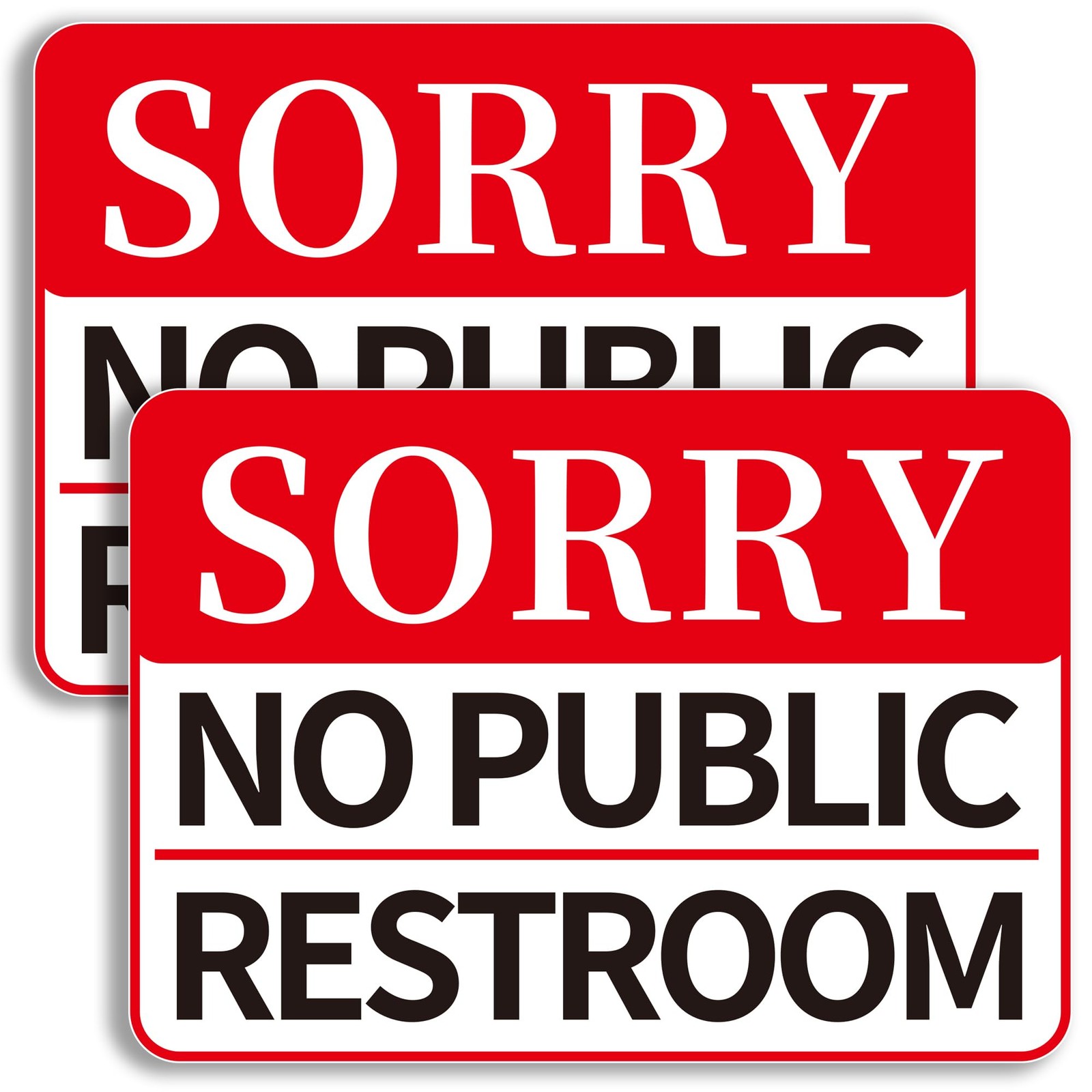 2 PCS No Public Restroom Signs Business, Self Adhesive Vinyl No Public Restroom