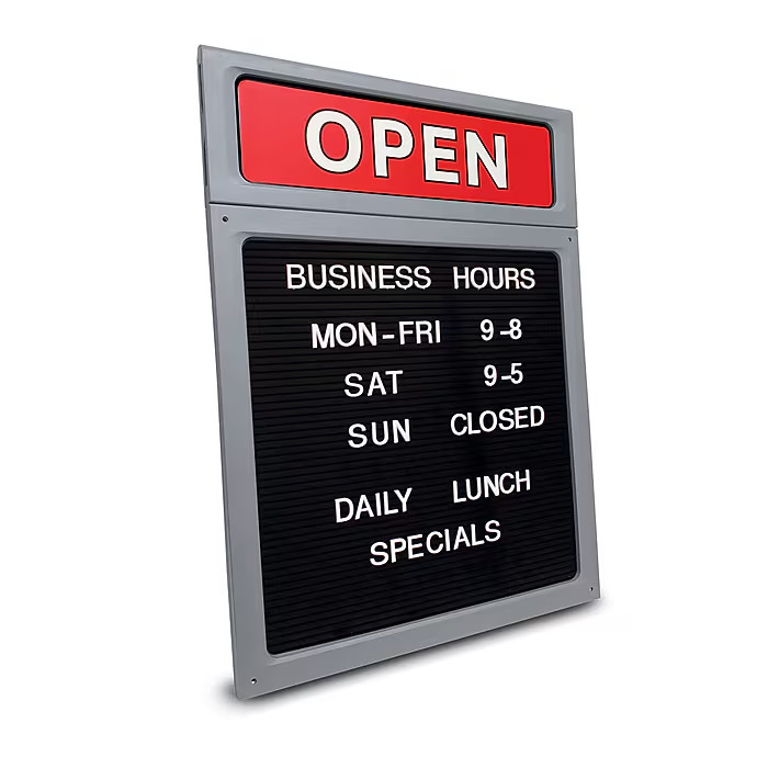 COSCO Custom Message Sign with Letters, Numbers and Characters, 15.6&Prime; x 20.9&Prime;