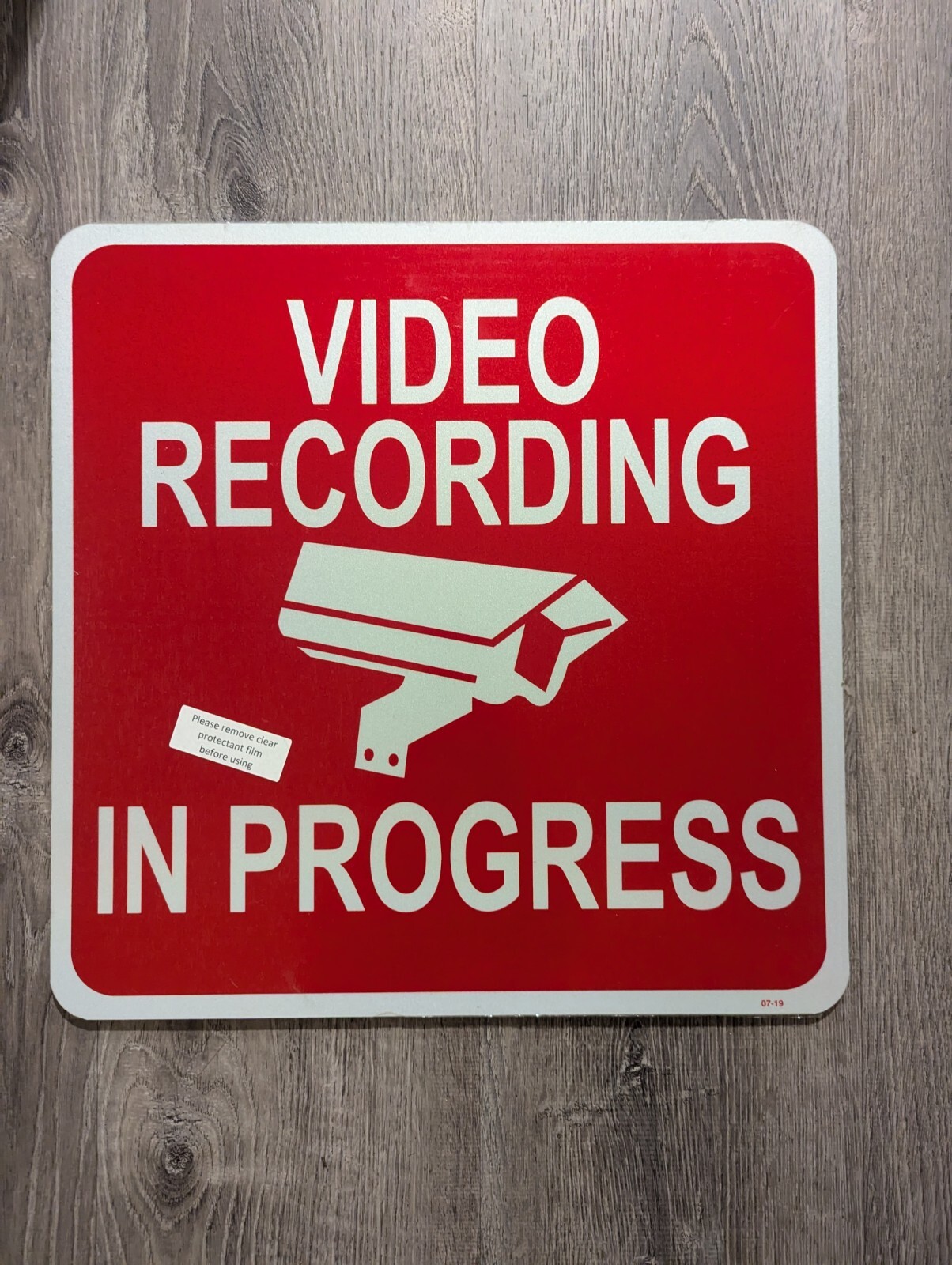 Video Recording In Progress (4) 12×18 & (2) 18×18 Aluminum Reflecting Signs