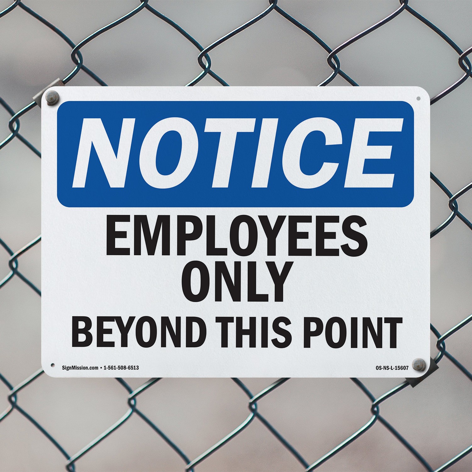 Employees Only Beyond This Point OSHA Notice Sign Metal, Decal – 5 or 10 Pack