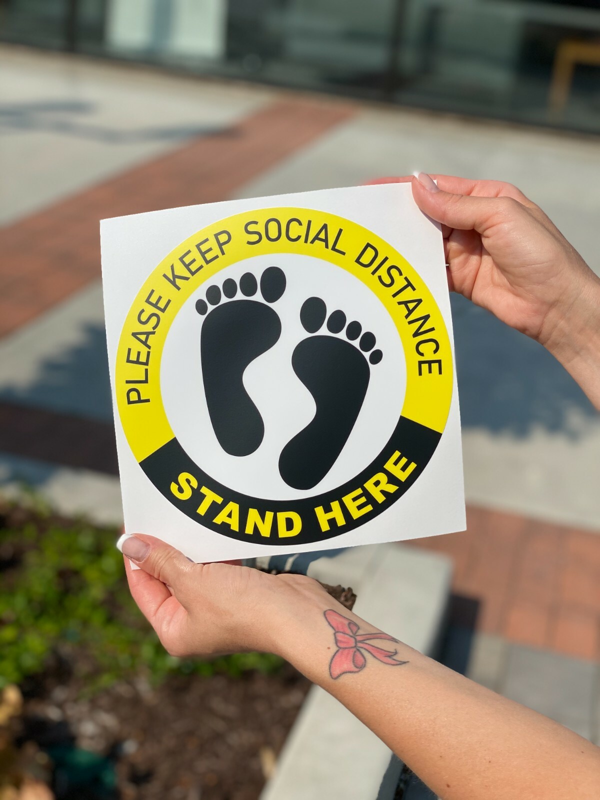 Social Distancing Floor Decal Hard Floor 10 Pack Anti Slip Heavy Duty Vinyl