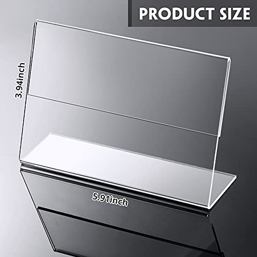 Yalikop 18 Pieces Acrylic Sign Holder 4 x 6 Inch Plastic Picture Frame clear