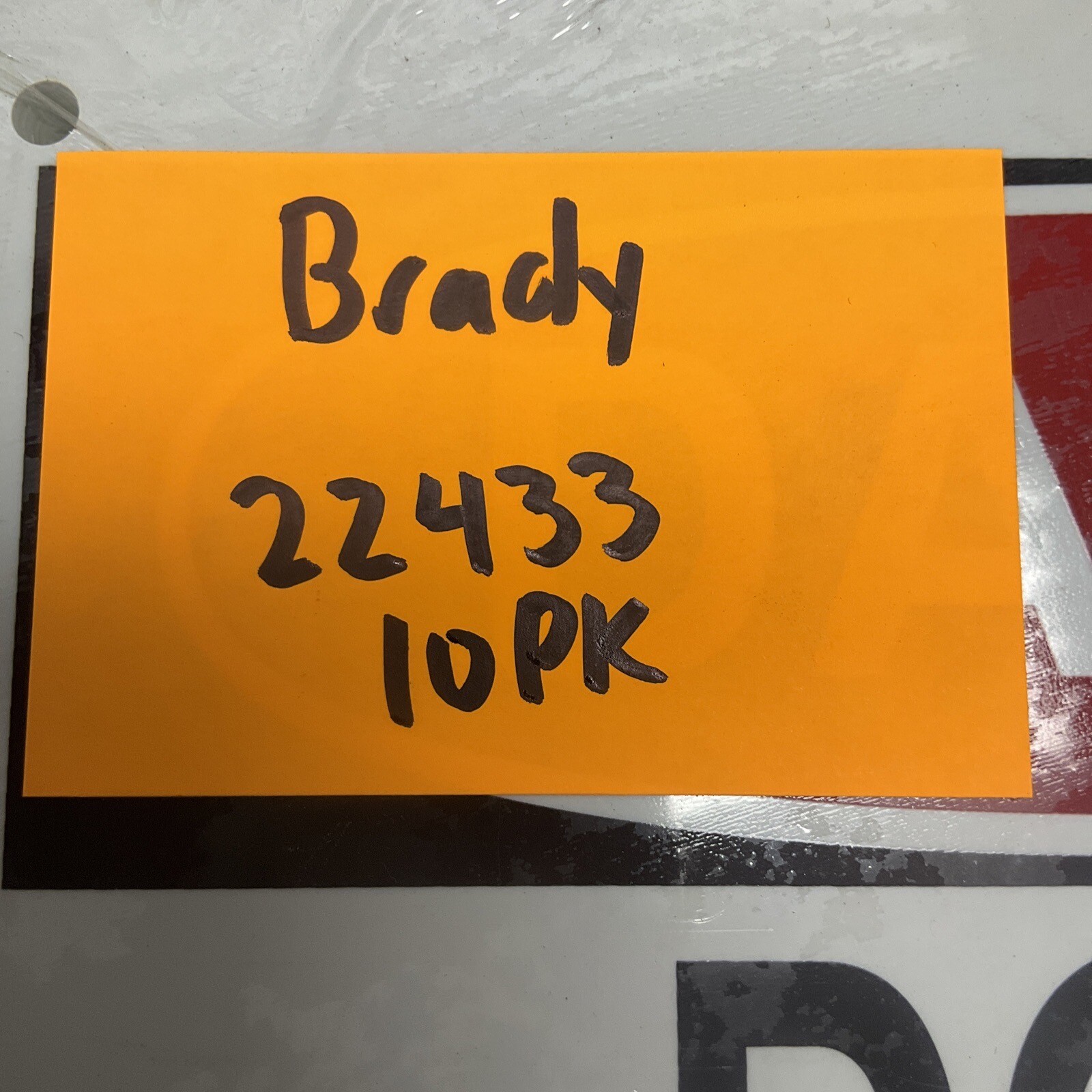 10 Pack Brady 22433 Danger Do Not Enter Sign Plastic 7” H x 10” L