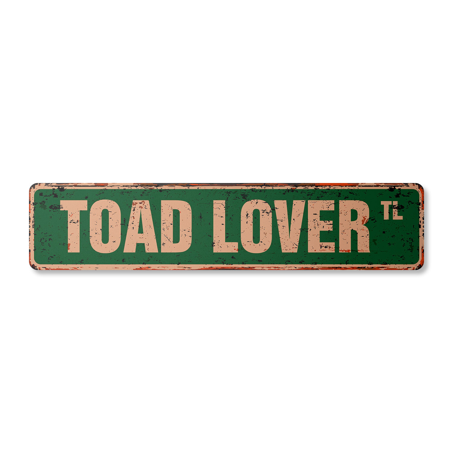 TOAD LOVER Vintage Street Sign Metal Plastic frog pond river water slime