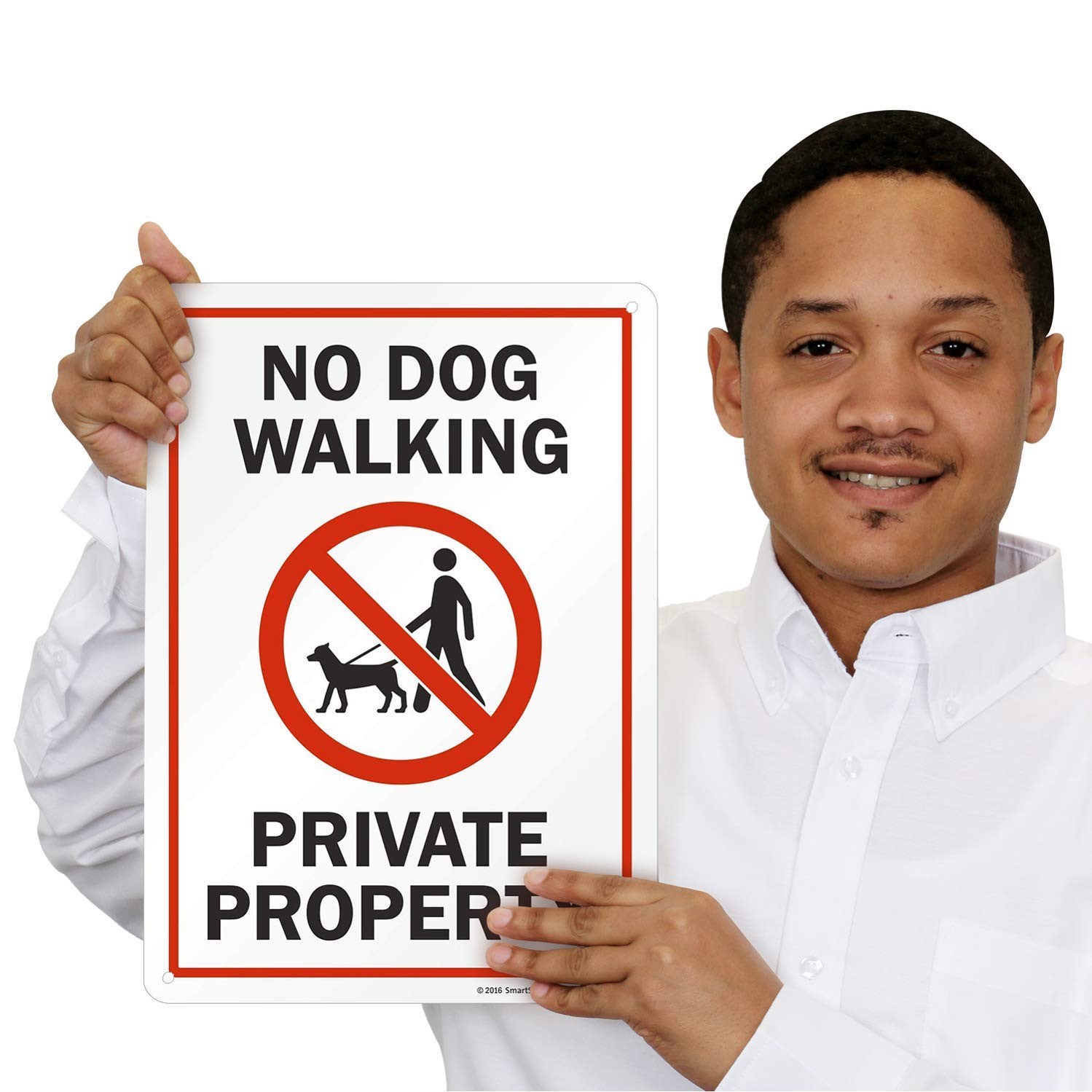 – S2-0417-AL-14 « No Dog Walking – Private Property » Sign | 10&Prime; x 14&Prime; Aluminum