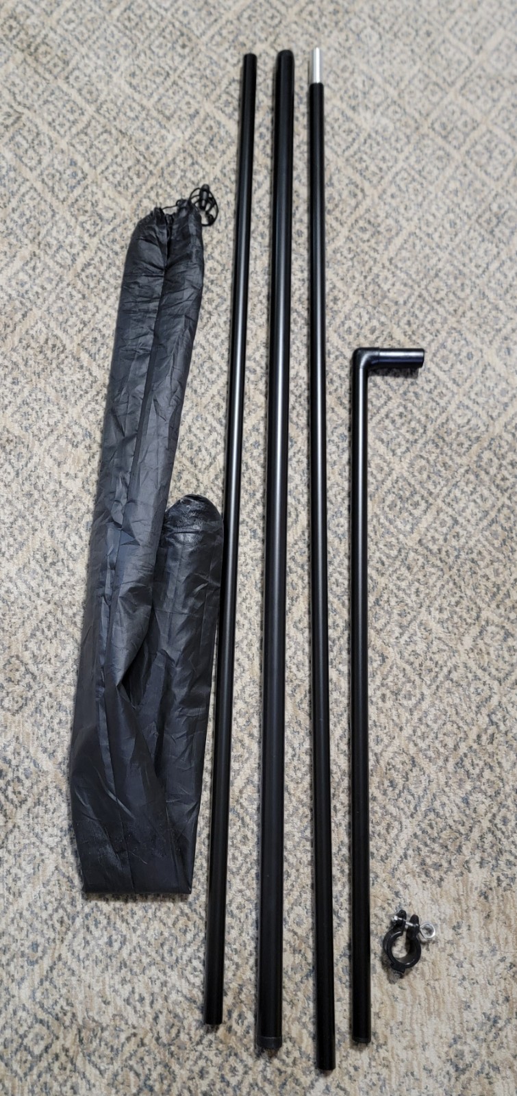 Anley Rectangle Feather Flutter Flag Pole Set -Pole Set Only- for 2.5&rsquo;x8&prime; Flags