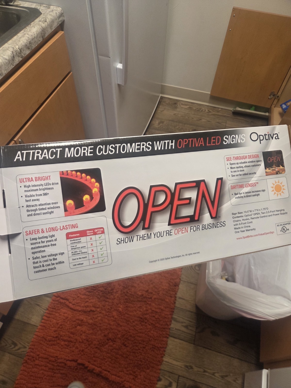 Open Sign Brand New In Box With Remote