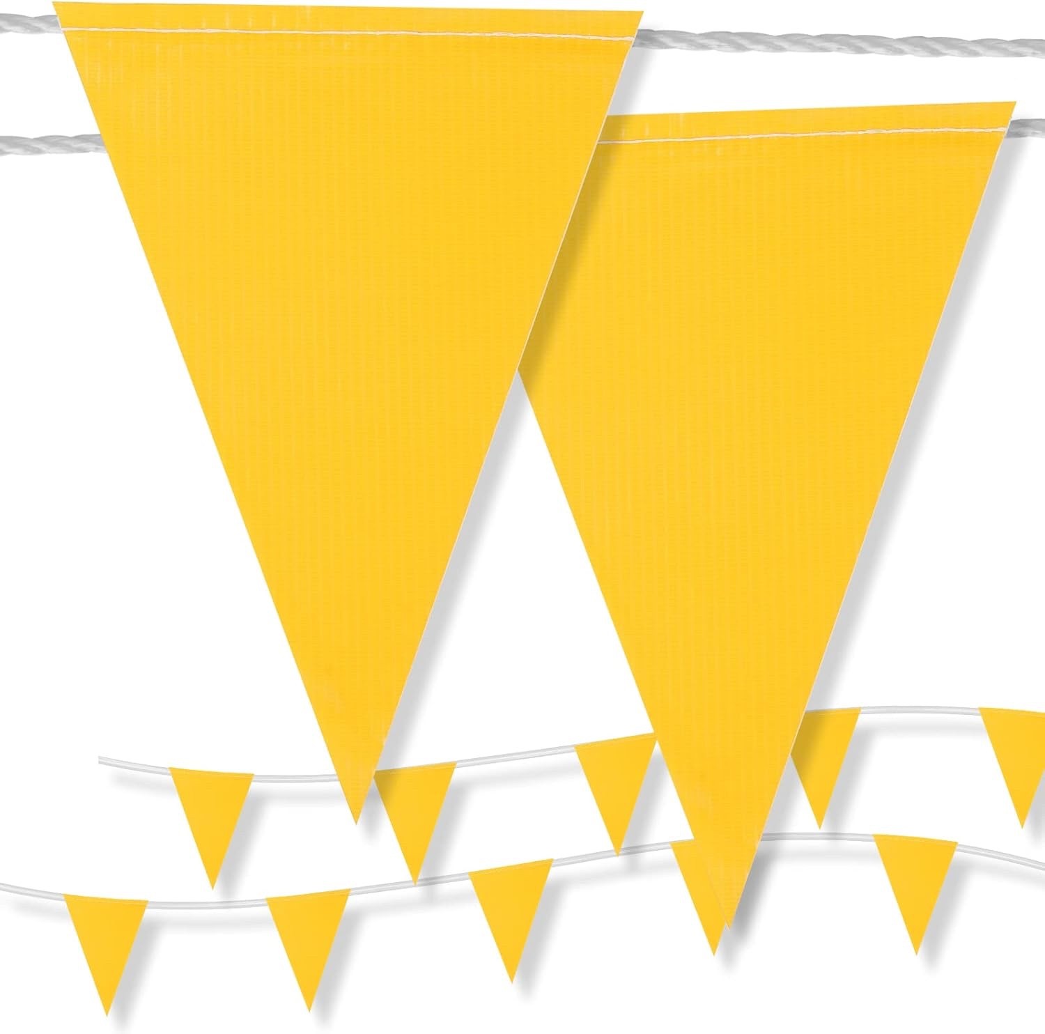 YELLOW 7×10&Prime;x100 ft – Pennant Banner Safety Flags on String for Parking, Traffic