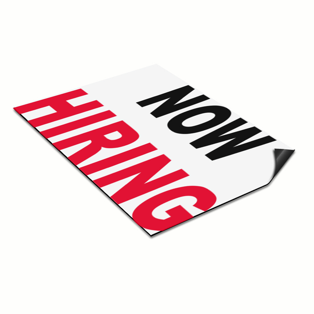 Car Magnet Set of 2 Now Hiring Black Red A Car Advertising Industrial Sign