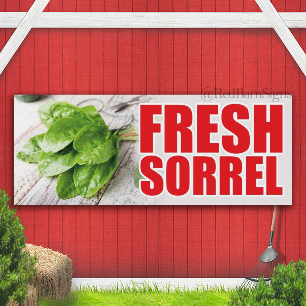 Fresh Sorrel Salad vegetables Fruits Berries Farm Indoor Outdoor Banner Sign