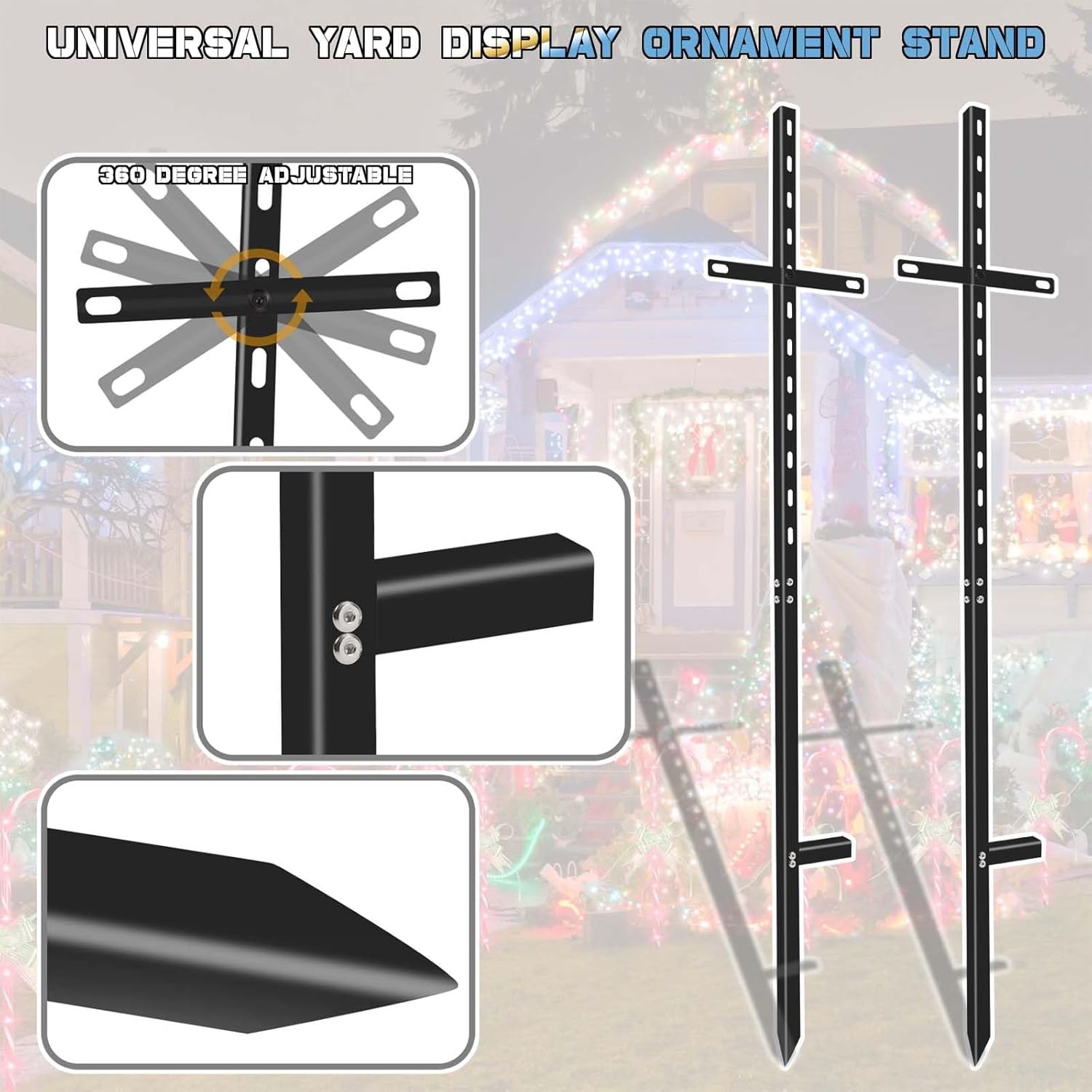 Heavy Duty 46&Prime; T-Bar Yard Sign Stakes – 5 Pack Rust-Proof Metal Holders