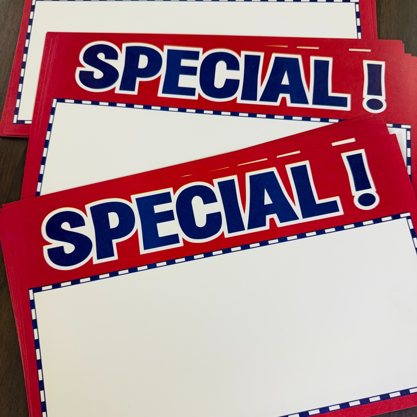 Special Price Signs for Retail Stores -11&Prime;w x 7&Prime;H- 48 pieces- R/W/B