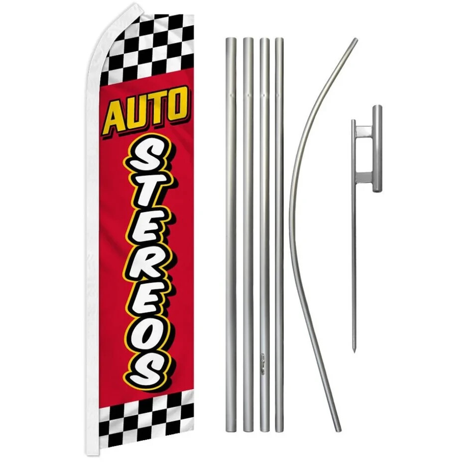 Auto Parts Variations Swooper Advertising Banner Flag Pole Kits