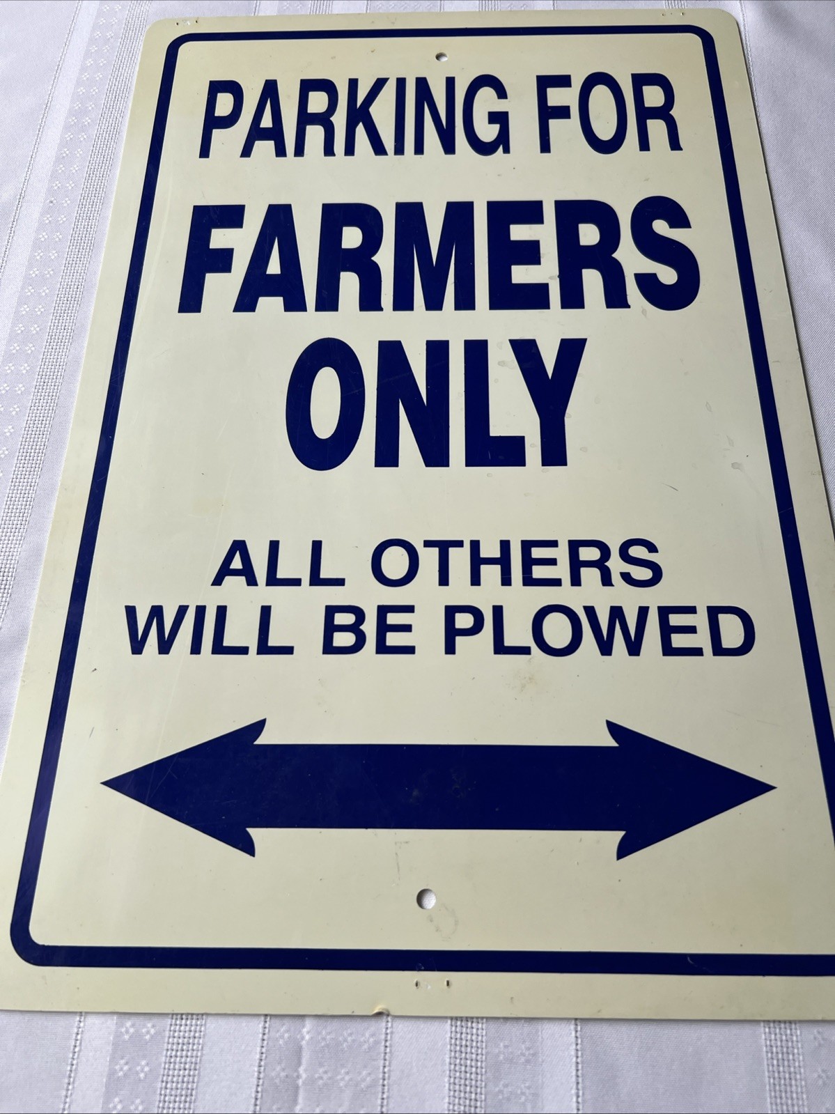 Farmers Market Parking Only Sign. Hard Plastic 18” X 12”