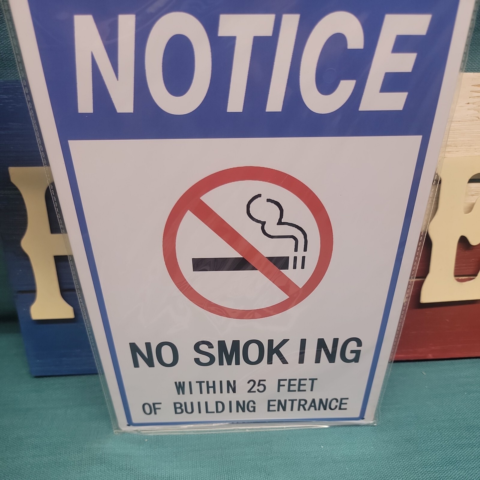 2 BRAND NEW SIGNS NO SMOKING WITHIN 25 FEET OF BUILDING ENTRANCE 8&Prime;x12&Prime; FS&H
