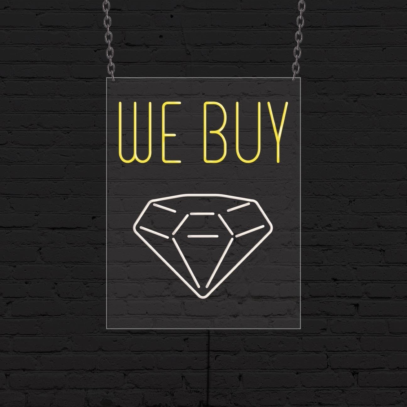 We Buy Diamond Sign for Business Displays | LED Flex Neon | 24&Prime;W x 31&Prime;H x 1&Prime;D