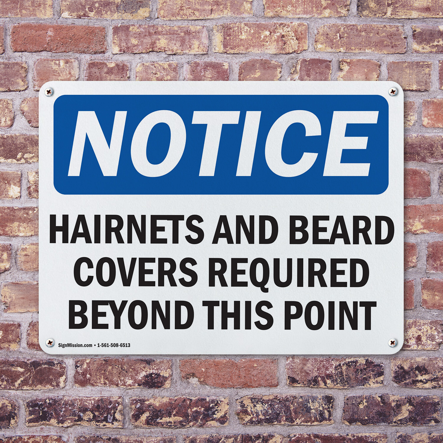 (2 Pack) Hairnets And Beard Covers Required Beyond OSHA Notice Sign Decal Metal