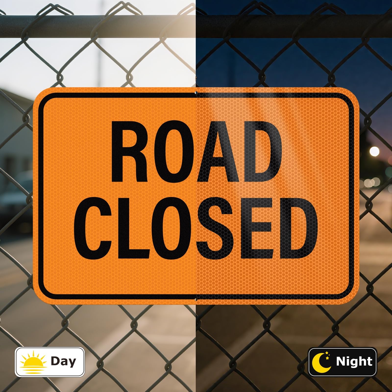 3 PCS Road Closed Detour Sign Right Left Arrow 18×12 Inch Reflective Pot