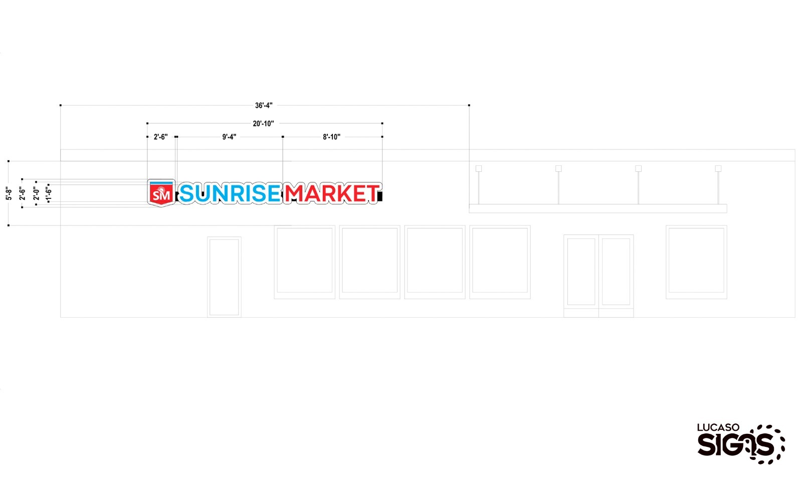 Channel Letters Double Light on Raceways with Back Panel set 20×1.5 feet