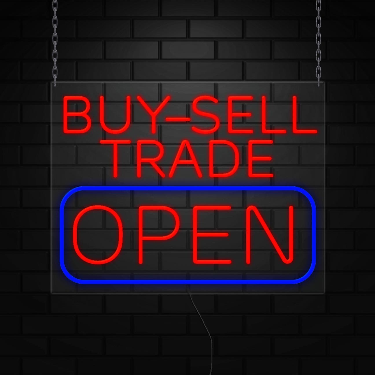 Buy Sell Trade Neon Sign for Retail Display | LED Flex Neon | 31&Prime;W x 24&Prime;H x 1&Prime;D