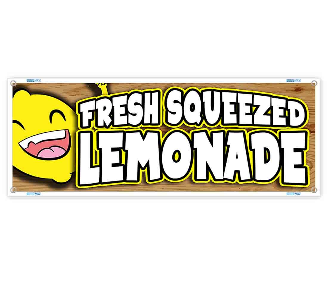 FRESH SQUEEZED LEMONADE CLEARANCE BANNER Advertising Vinyl Flag Sign INV