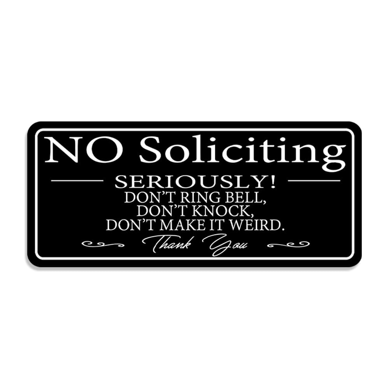 No Soliciting Sign for Home/Office, Modern Design 9×4 Inch Acrylic Sign, Self…
