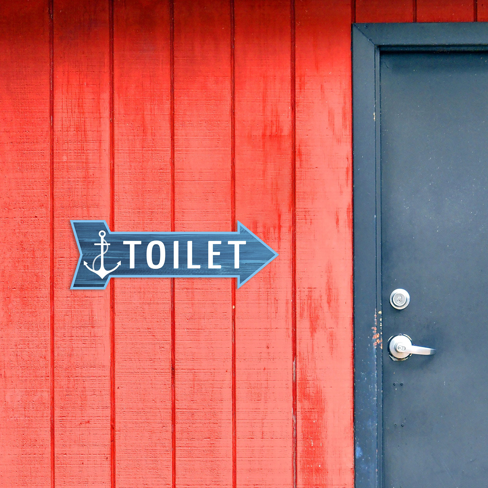 Arrow Shape Toilet 12×4&Prime; Wall or Door Sign | Bathroom & Restroom Signage