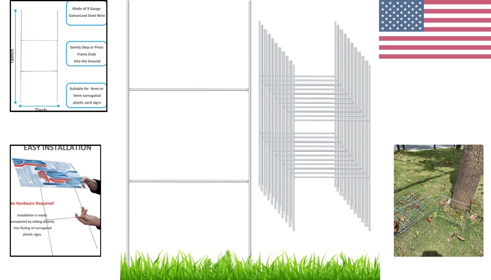 20 Metal Yard Sign Holders – 18 »x7 » Rust-Resistant Stakes for All Weather