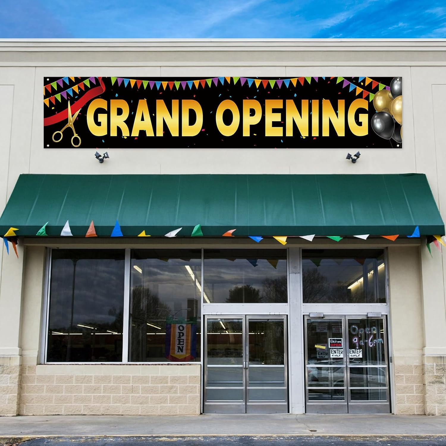 Large Grand Opening Banner for Fence Grand Opening Porch Sign Banner Now Open Si