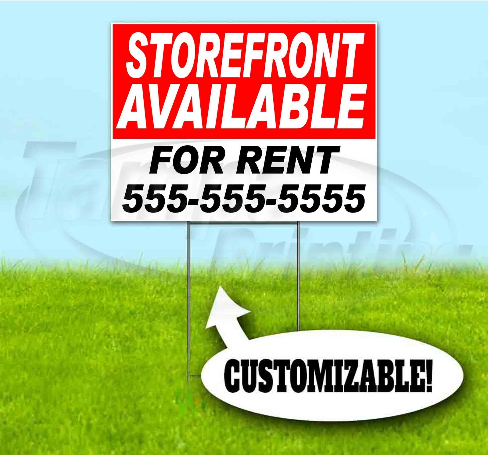 STOREFRONT FOR RENT CUSTOM 18×24 Yard Sign WITH STAKE Corrugated Bandit REALTY