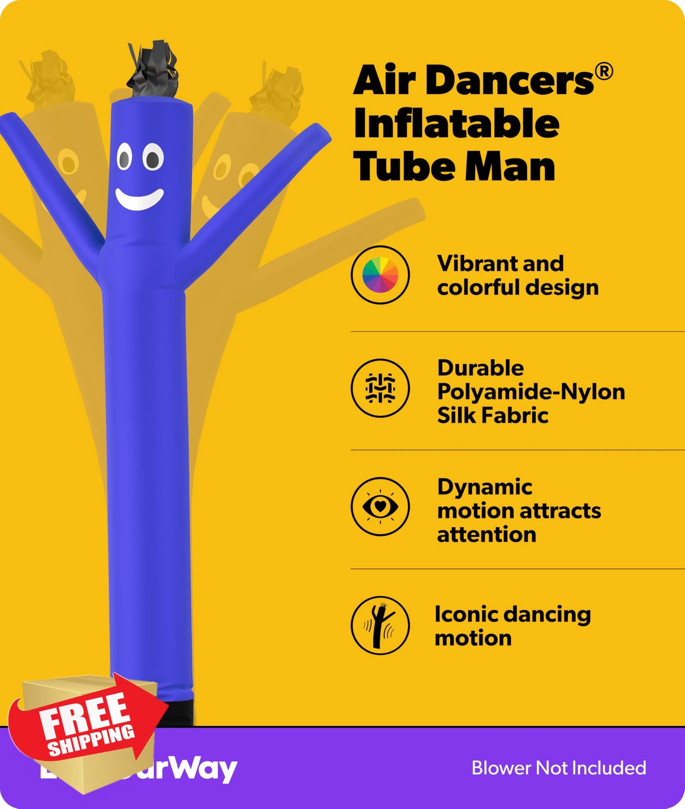 LookOurWay 7ft Blue Air Dancer Tube Man