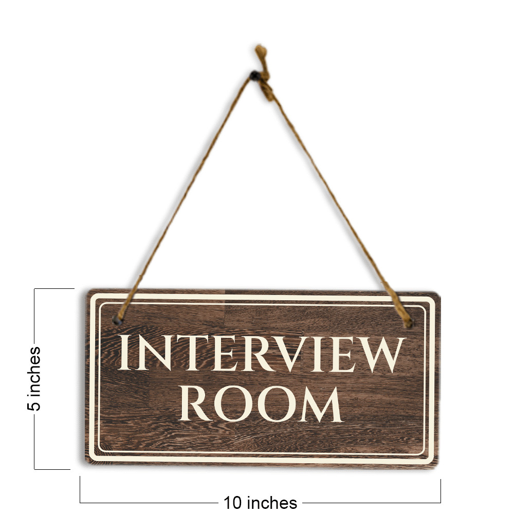 Interview Room 5&Prime; x 10&Prime; Hanging Wall or Door Sign | Legal and Court Signage