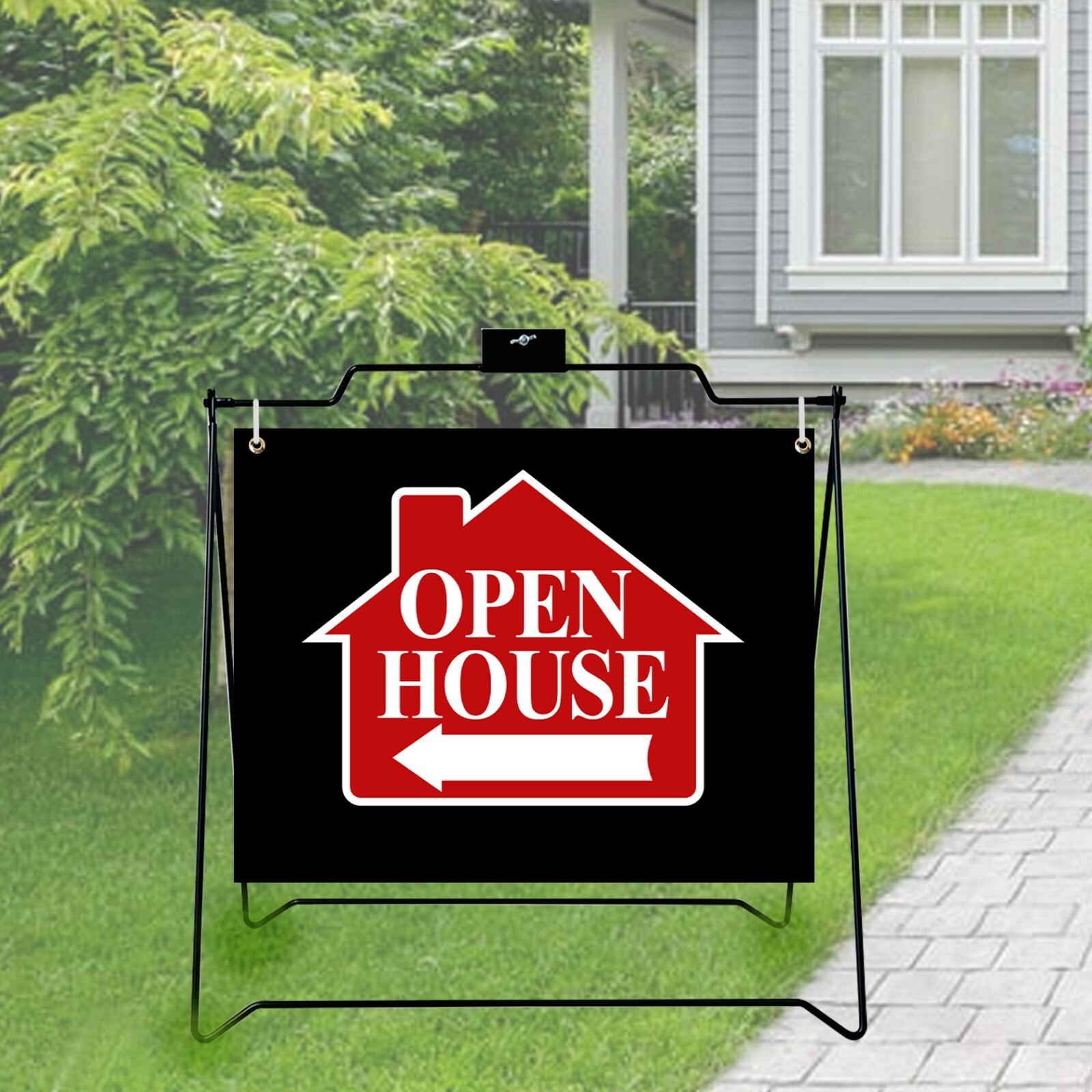 BLACK A-Frame Sign 6 UNIT 22&Prime;x18&Prime; for Open House Sign Real Estate Realtors