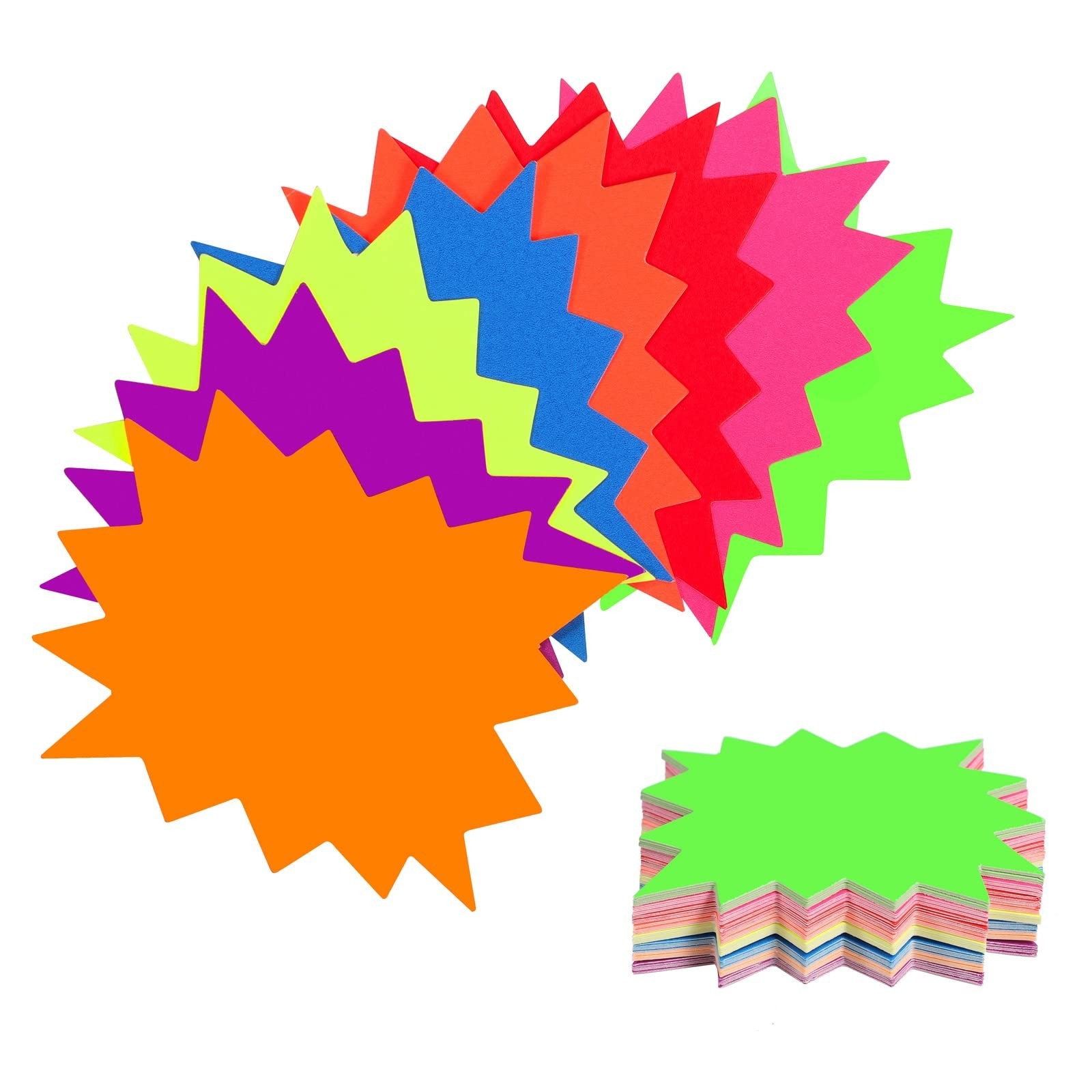 400 Yard Sale Price Stickers – Neon Starburst Labels for Garage Sale Signs, 3.5&Prime;