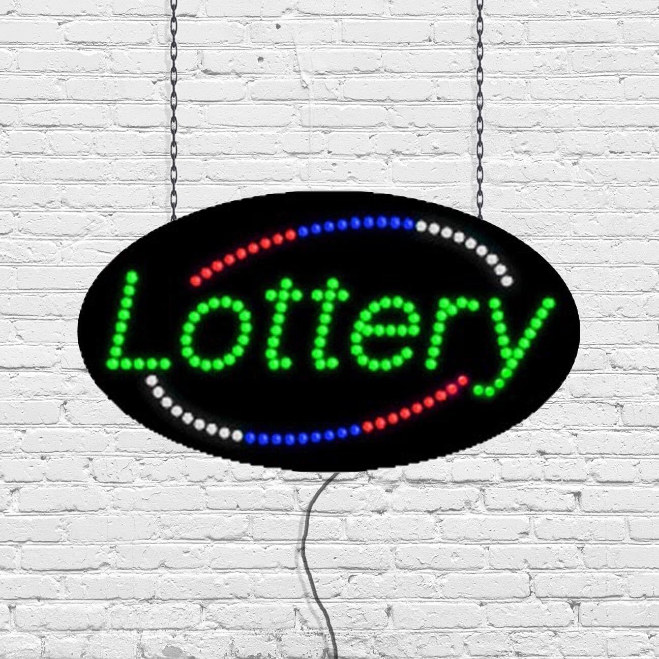 LED Lottery Sign for Retail Displays | Light Up Sign | 15&Prime;H x 27&Prime;W x 2&Prime;D