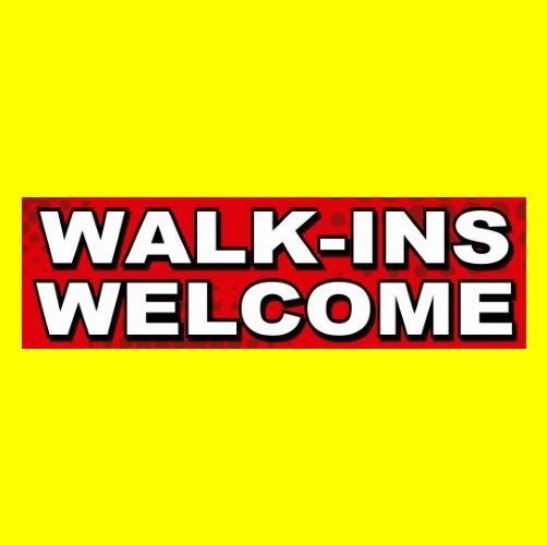 « WALK-INS WELCOME » hair salon barber shop STICKER sign, nail, beauty, business