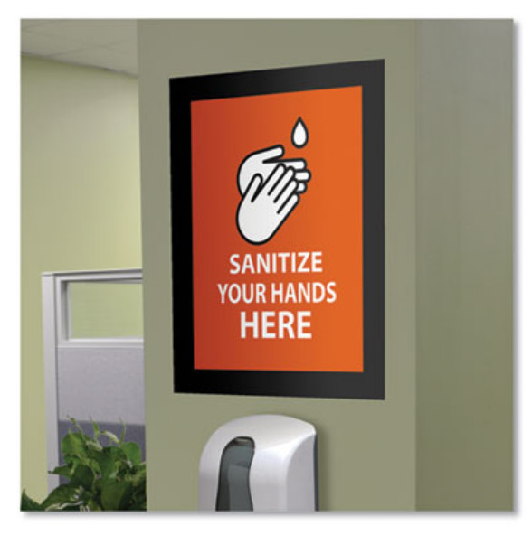 deflecto Self Adhesive Sign Holders, Clear with Black Border, 2/Pack