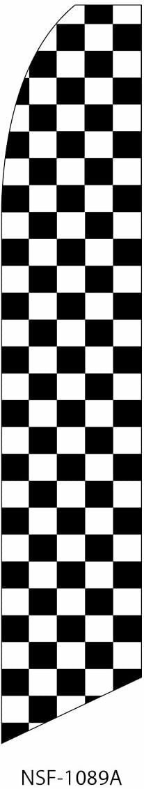 CHECKERED black/white 11.5&prime; Swooper #8 Feather Flag BANNER
