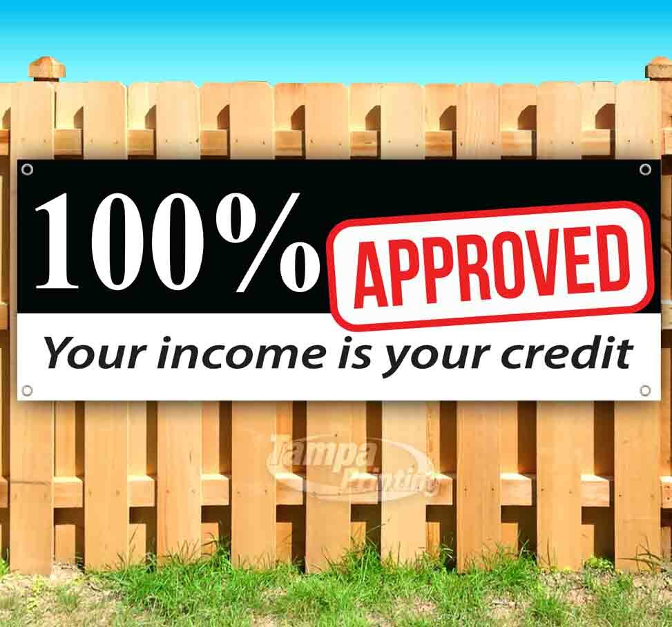 100% APPROVED YOUR CREDIT Advertising Vinyl Banner Flag Sign Many Sizes USA SALE