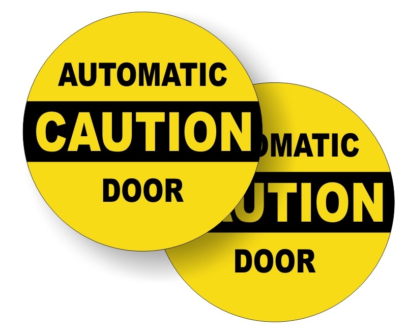 (2) AUTOMATIC DOOR Vinyl Glass Door Decals | Handicap Stickers Labels Signs