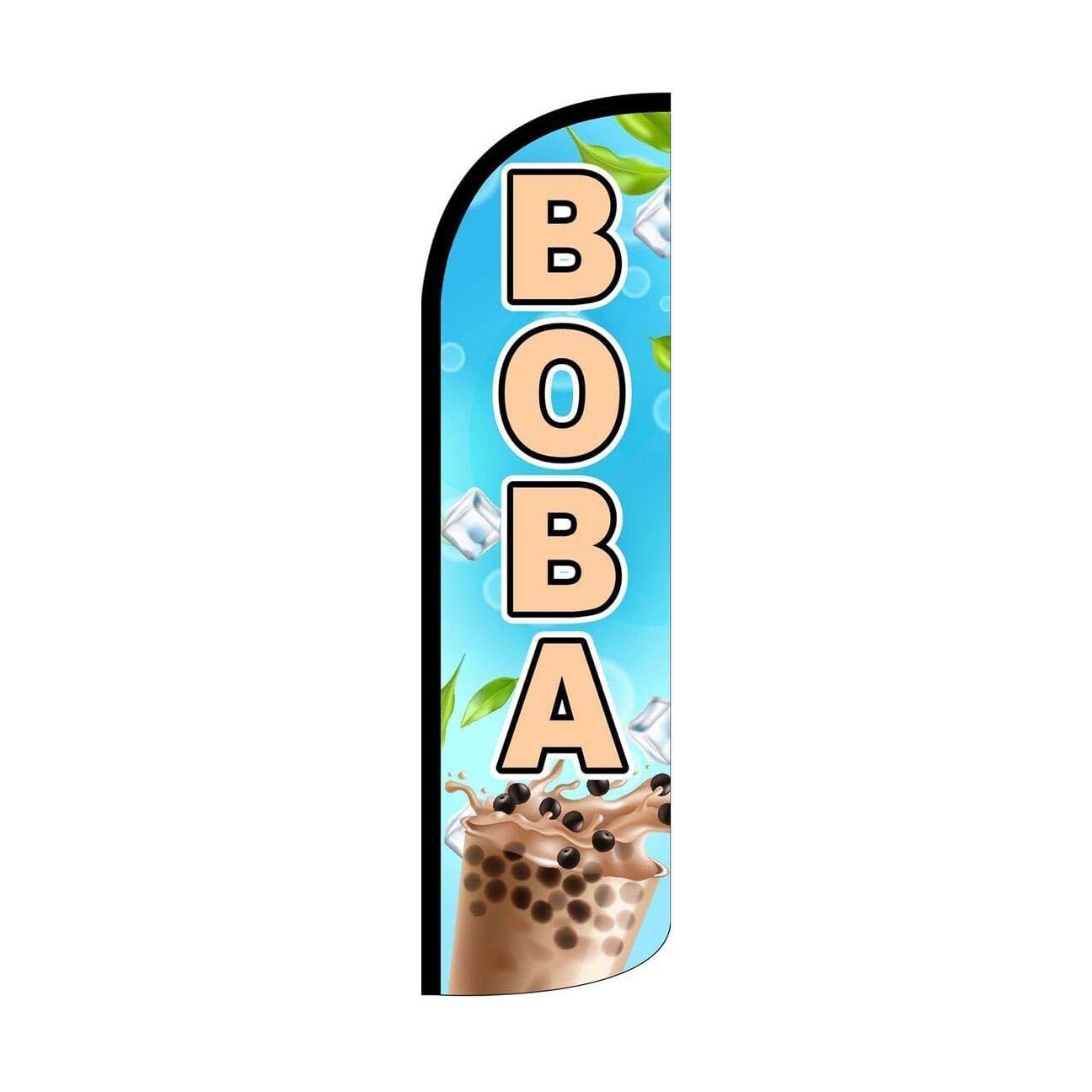 Boba Swooper Flutter Windless Feather Flag | 3ft W x 11.5ft Tall